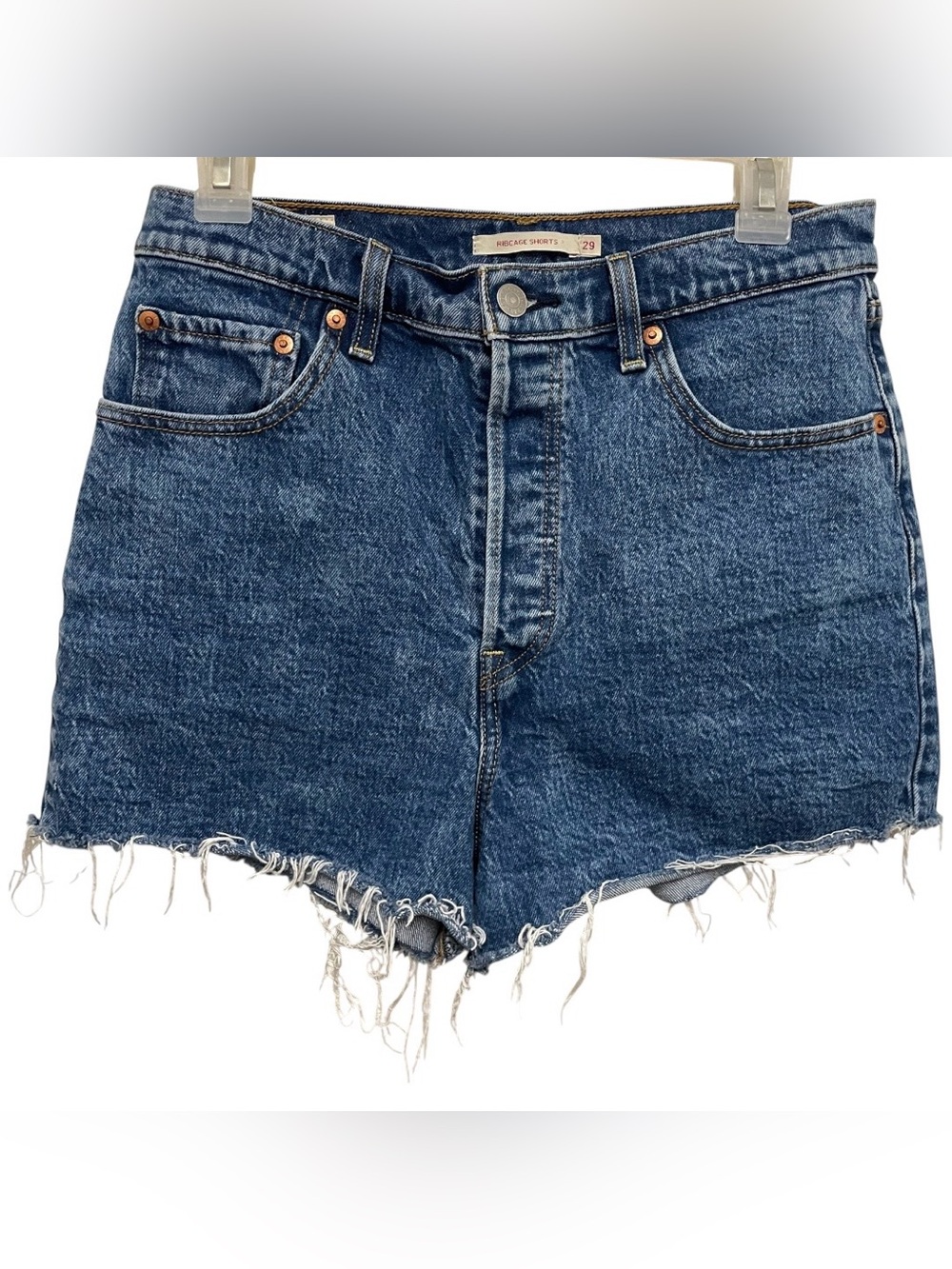 Levi’s ribcage button fly cut off shorts high rise